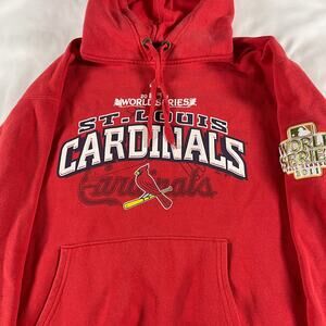 St Louis Cardinals Hoodie Sweatshirt XL Red Majestic 2011 World Series Champions